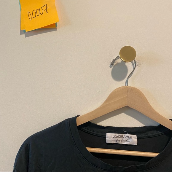 Free People daydreamer Rolling Stones 12 Tongues Black Boyfriend Tee - Picture 5 of 10